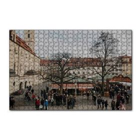 Cakapuzzle Binalar Meydan Ağaçlar ve Kalabalıklar 120 Parça Ahşap Puzzle