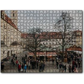 Cakapuzzle Binalar Meydan Ağaçlar ve Kalabalıklar Mdf 120 Parça Puzzle
