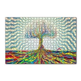 Cakapuzzle Bir Ağaç Oluşturan Renkli Teller Görseli 120 Parça Ahşap Puzzle