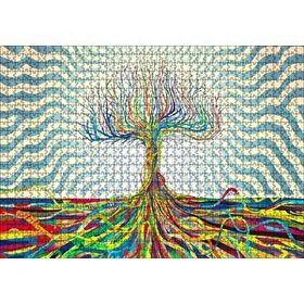 Cakapuzzle Bir Ağaç Oluşturan Renkli Teller Görseli 120 Parça Ahşap Puzzle