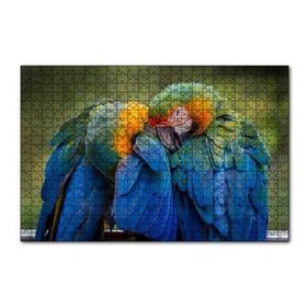 Cakapuzzle Bir Çift Mavi Macaw Papağanı 120 Parça Ahşap Puzzle