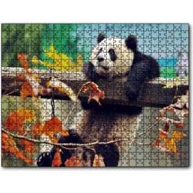 Cakapuzzle Bir Çitte Sarkan Panda Görseli Mdf 120 Parça Puzzle