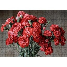 Cakapuzzle Bir Demet Kırmızı Yabani Karanfil 120 Parça Ahşap Puzzle