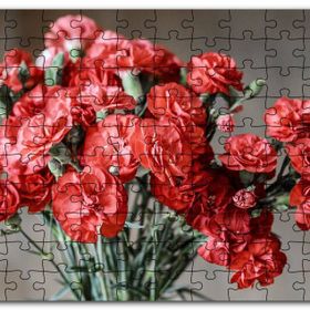 Cakapuzzle Bir Demet Kırmızı Yabani Karanfil Mdf 1000 Parça Puzzle