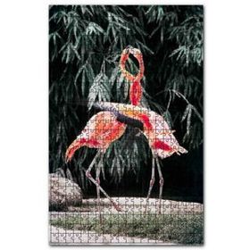 Cakapuzzle Birbirine Sarılan Pembe Flamingo Kuşu Görseli 120 Parça Puzzle