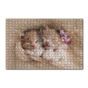 Cakapuzzle Birlikte Uyuyan Sevimli Yavru Kediler 120 Parça Ahşap Puzzle