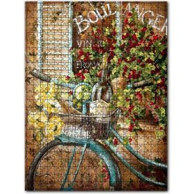 Cakapuzzle Bisiklet Sepetinde Şarap Meyveler Çiçekler Ahşap 255 Parça Puzzle
