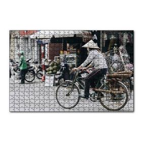 Cakapuzzle Bisikletli Uzakdoğulu 120 Parça Ahşap Puzzle