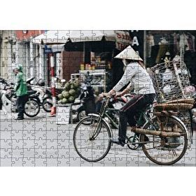 Cakapuzzle Bisikletli Uzakdoğulu 120 Parça Ahşap Puzzle