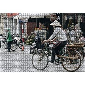 Cakapuzzle Bisikletli Uzakdoğulu 120 Parça Ahşap Puzzle