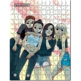 Cakapuzzle Black Pink Kore Pop Grubu Anime Çizim Mdf 1000 Parça Puzzle