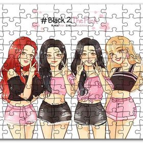 Cakapuzzle Black Pink Kore Pop Pembe Siyah Kıyafetli Mdf 120 Parça Puzzle