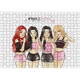 Cakapuzzle Black Pink Kore Pop Pembe Siyah Kıyafetli Mdf 500 Parça Puzzle