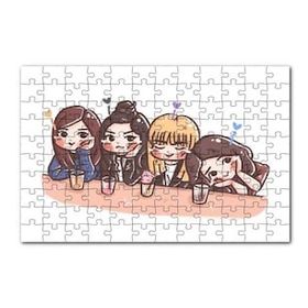 Cakapuzzle Black Pink Pop Grubu Karikatürize 120 Parça Ahşap Puzzle