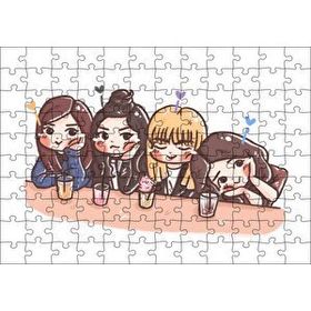 Cakapuzzle Black Pink Pop Grubu Karikatürize 120 Parça Ahşap Puzzle