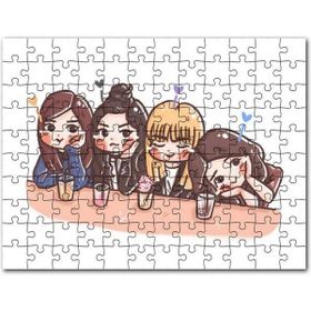 Cakapuzzle Black Pink Pop Grubu Karikatürize Mdf 120 Parça Puzzle