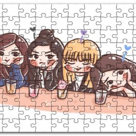 Cakapuzzle Black Pink Pop Grubu Karikatürize Mdf 255 Parça Puzzle