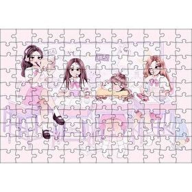 Cakapuzzle Black Pink Pop Grubu Üyeleri Çocuksu Çizim 120 Parça Ahşap Puzzle
