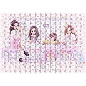 Cakapuzzle Black Pink Pop Grubu Üyeleri Çocuksu Çizim Mdf 255 Parça Puzzle