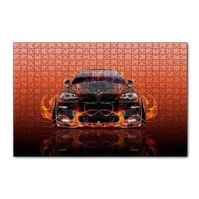 Cakapuzzle BMW X6 ve Kırmızı Alevler 120 Parça Ahşap Puzzle