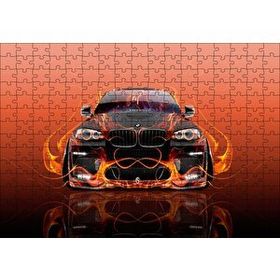 Cakapuzzle BMW X6 ve Kırmızı Alevler 120 Parça Ahşap Puzzle