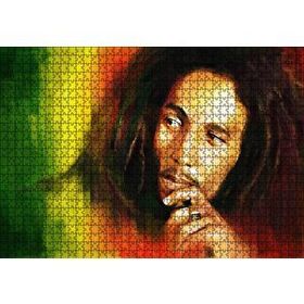Cakapuzzle Bob Marley Renkli Portre Çizim 1000 Parça Puzzle