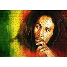 Cakapuzzle Bob Marley Renkli Portre Çizim 120 Parça Ahşap Puzzle