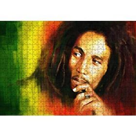 Cakapuzzle Bob Marley Renkli Portre Çizim 120 Parça Ahşap Puzzle