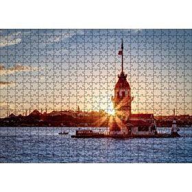 Cakapuzzle Boğaz Kız Kulesi ve Günbatımı 120 Parça Ahşap Puzzle