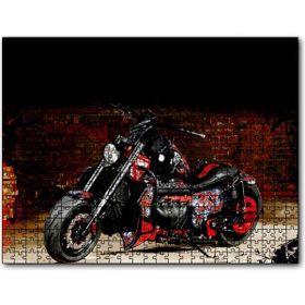 Cakapuzzle Boss Hoss Motosiklet Siyah Kırmızı Görsel Mdf 255 Parça Puzzle