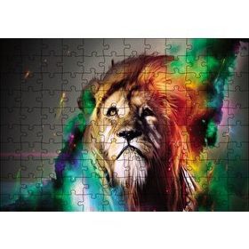 Cakapuzzle Boyalı Aslan 120 Parça Ahşap Puzzle