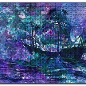 Cakapuzzle Boyama Fırtınada Yelkenli Gemi Ahşap 1000 Parça Puzzle