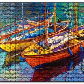 Cakapuzzle Boyama Sanatı Demirleyen Teknler Görseli Mdf 255 Parça Puzzle