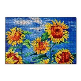 Cakapuzzle Boyama Sanatı Günebakan Görseli 120 Parça Ahşap Puzzle