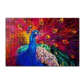 Cakapuzzle Boyama Tavus Kuşu Görseli 120 Parça Ahşap Puzzle