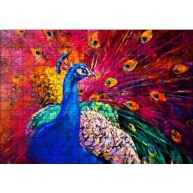 Cakapuzzle Boyama Tavus Kuşu Görseli 120 Parça Ahşap Puzzle