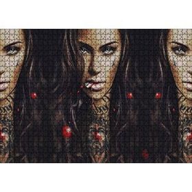 Cakapuzzle Boyun Dövme İllüstrasyonlu Kadın Görseli 120 Parça Ahşap Puzzle