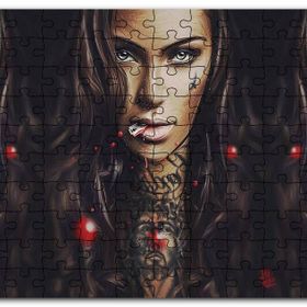 Cakapuzzle Boyun Dövme İllüstrasyonlu Kadın Görseli Mdf 1000 Parça Puzzle