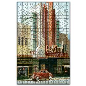 Cakapuzzle Brayton Hotel ve Kırmızı Araba Ahşap 500 Parça Puzzle