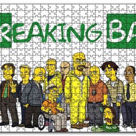Cakapuzzle Breaking Bad Simpsons Stili Karikatürize Mdf 1000 Parça Puzzle
