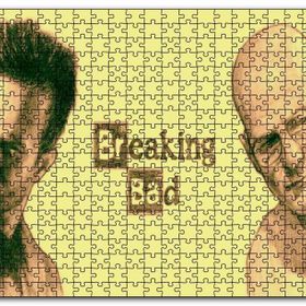 Cakapuzzle Breaking Bad Walter ve Jesse Sarı Arkaplan Mdf 255 Parça Puzzle