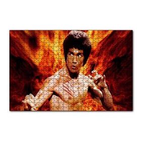 Cakapuzzle Bruce Lee Kungfu Alevler Arasında 120 Parça Ahşap Puzzle