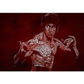 Cakapuzzle Bruce Lee ve Sözleri Çizim 120 Parça Ahşap Puzzle