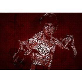 Cakapuzzle Bruce Lee ve Sözleri Çizim 120 Parça Ahşap Puzzle