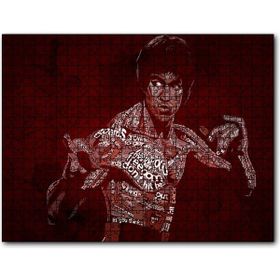 Cakapuzzle Bruce Lee ve Sözleri Çizim Mdf 500 Parça Puzzle