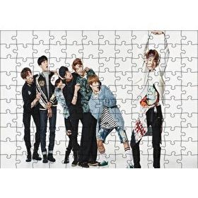 Cakapuzzle BTS Kore Pop Grup Üyesine Şaşırıyorlar 120 Parça Ahşap Puzzle
