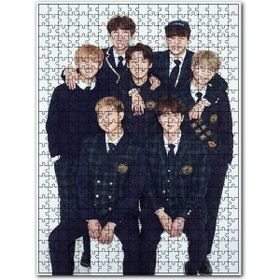Cakapuzzle Bts Kore Pop Okul Üniformalı Ahşap 255 Parça Puzzle