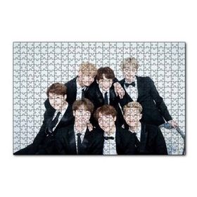 Cakapuzzle BTS Kore Pop Siyah Takım Elbiseli 120 Parça Ahşap Puzzle