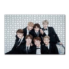 Cakapuzzle BTS Koreli Gençler Gülümseyen Yüzleri 120 Parça Ahşap Puzzle