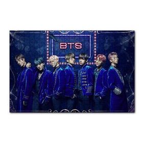 Cakapuzzle BTS Koreli Gençler Mavi Fon 120 Parça Ahşap Puzzle